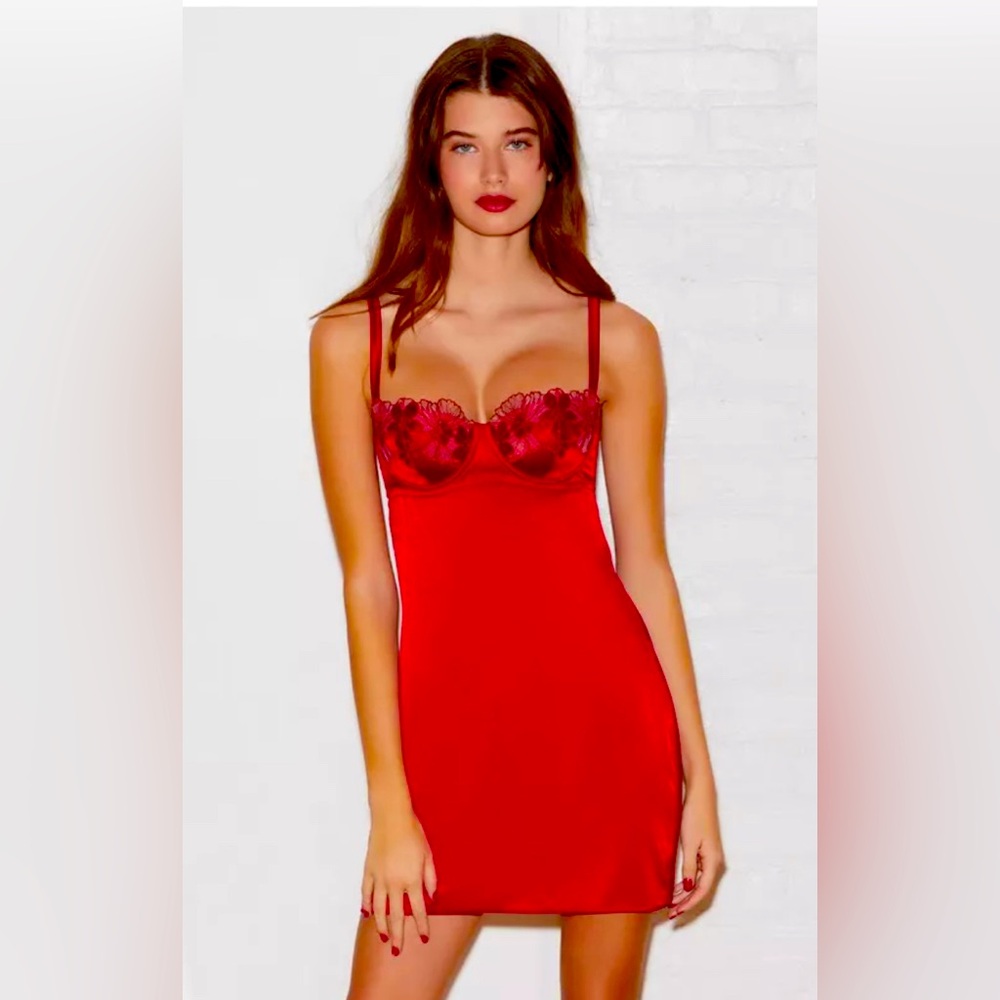 Fleur du mal violet cupped slip dress